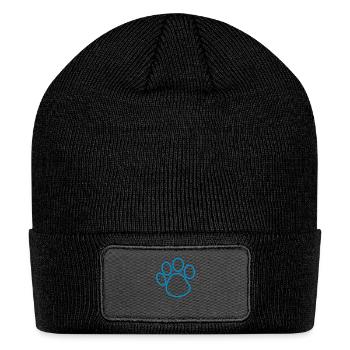 paw print outline - Patch Beanie - black - Front