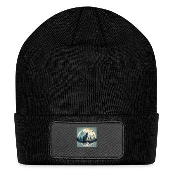 Cat Planet Earth Fantasy Art - Patch Beanie - black - Front