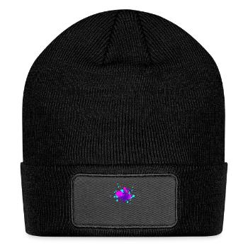 Cat face in paint - Patch Beanie - black - Front