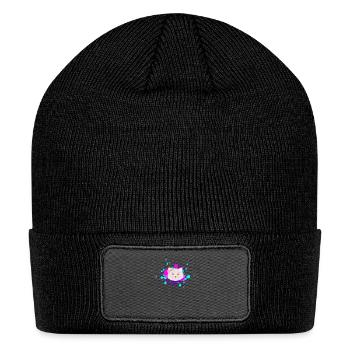 Cute Cat Face Art - Patch Beanie - black - Front