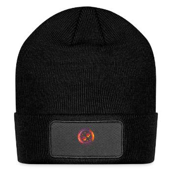 Futurist Paw print - Patch Beanie - black - Front