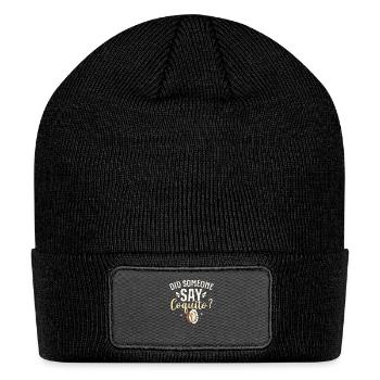 Did Someone Say Coquito? Puerto Rican Coconut Rum - Patch Beanie - black - Front