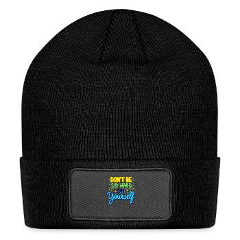 dont be so hard on yourself - Patch Beanie - black - Front
