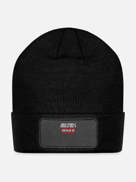 Some People Should Use a Glue Stick Funny Saying - Patch Beanie - black