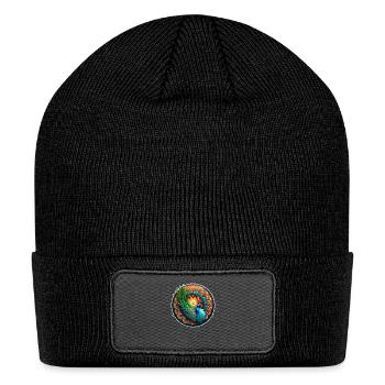 aiTee Peacock 01 - Patch Beanie - black - Front