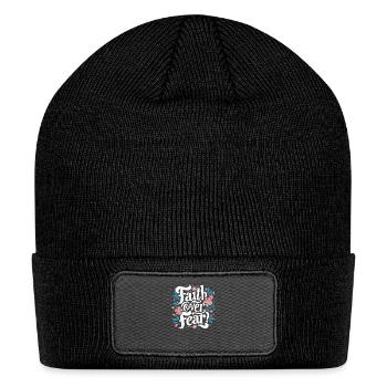faith over fear - Patch Beanie - black - Front