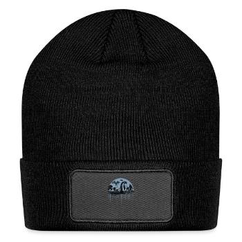 Mythical Bigfoot Mothman Cryptid Premium - Patch Beanie - black - Front