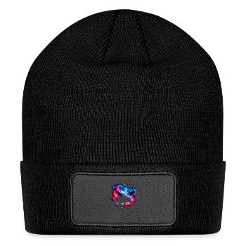 Cool Hippopotamus Galaxy Space Art - Patch Beanie - black - Front