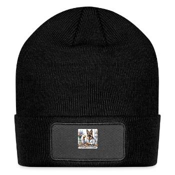 German Shepherd Perfumer Dog Vials - Patch Beanie - black - Front