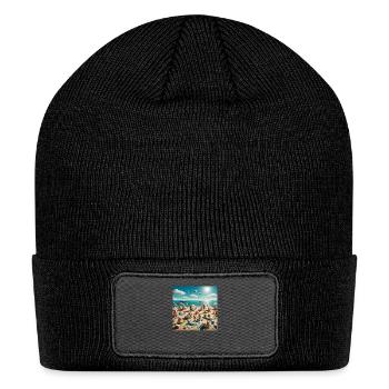 Pigs on the Beach - Patch Beanie - black - Front