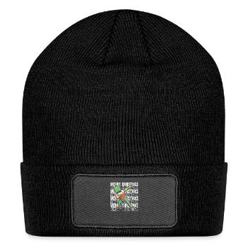 Merry Christmas Dabbing Toy Soldier Nutcracker - Patch Beanie - black - Front