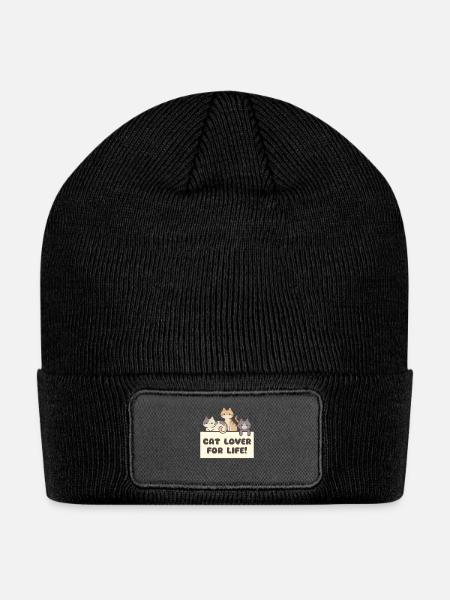Cat Lover - Patch Beanie - black