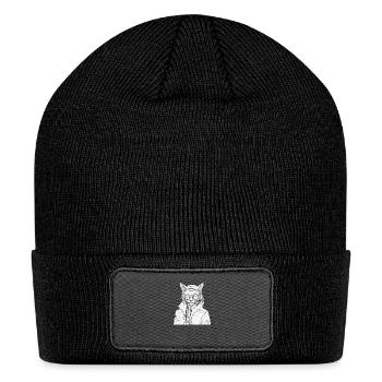 Futuristic Rasta Cat - Patch Beanie - black - Front