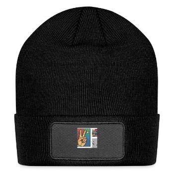 EcoPop Art Print - Patch Beanie - black - Front