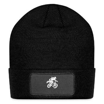 Bmx Stunt Freestyle Rider Jump Design - Patch Beanie - black - Front