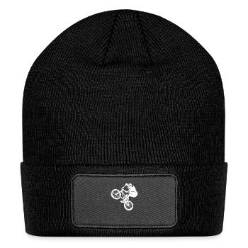 Bicycle Jump Hobby Bmx Stunt Rider Fan - Patch Beanie - black - Front