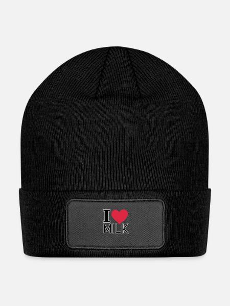 I Love Milk - Patch Beanie - black