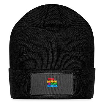 Your weapon is your success - colorful design - Patch Beanie - black - Front