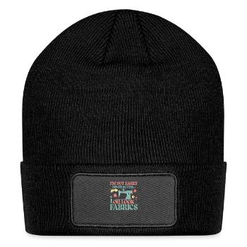 I'm Not Easily Distracted Quilter Quilting - Patch Beanie - black - Front