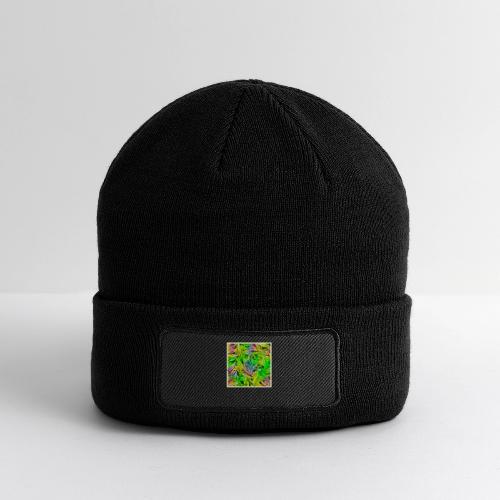 Vibrant Plant Strokes Design - Patch Beanie