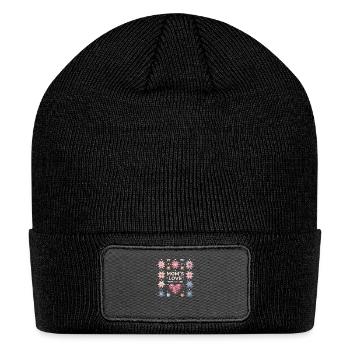Mom’s Cosmic Quilt T-Shirt - Cozy Mother’s Day Tee - Patch Beanie - black - Front