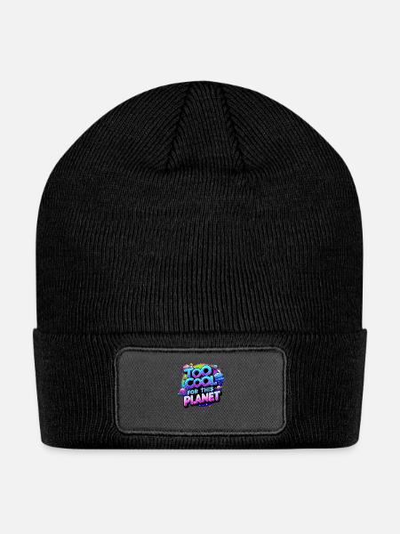 Too Cool for This Planet - Patch Beanie - black