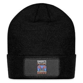 Pregnant Baby Bump Parents Children - Patch Beanie - black - Front