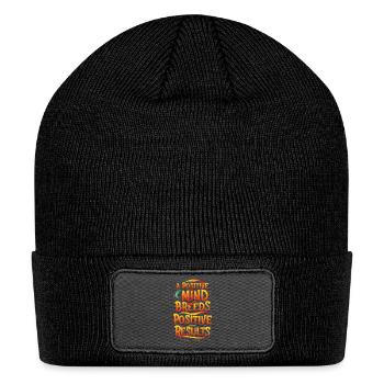A POSITIVE MIND BREEDS POSITIVE RESULTS - Patch Beanie - black - Front