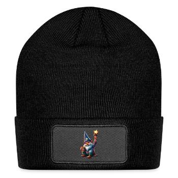 Gnome as a star dad - Patch Beanie - black - Front