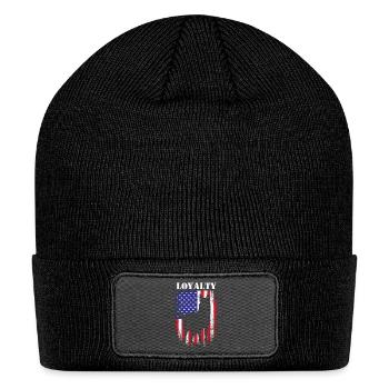 4th Of July US Flag Police Dog Loyalty K9 Dog - Patch Beanie - black - Front