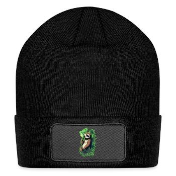 Sloth smoking weed - Patch Beanie - black - Front