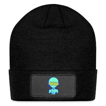 Cool DJ Alien Extraterrestrial Music Club Party - Patch Beanie - black - Front