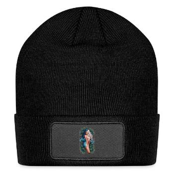Exotic Fantasy Feathered Peacock Art for man and - Patch Beanie - black - Front