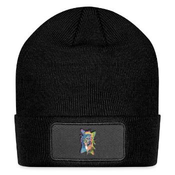 Kids cute deer paper cut design - Patch Beanie - black - Front