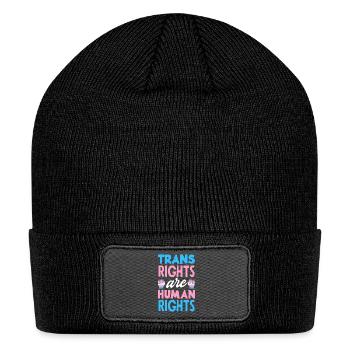 Transgender Pride – Trans rights are human rights - Patch Beanie - black - Front