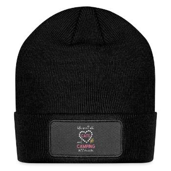 Funny cat lover Family Vacation - Patch Beanie - black - Front