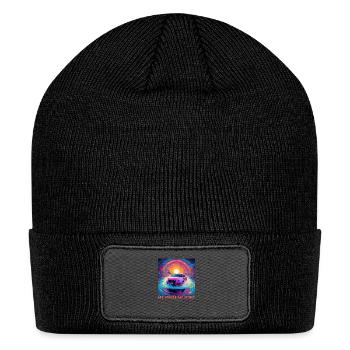 Synthwave Art Futuristic Car - Patch Beanie - black - Front