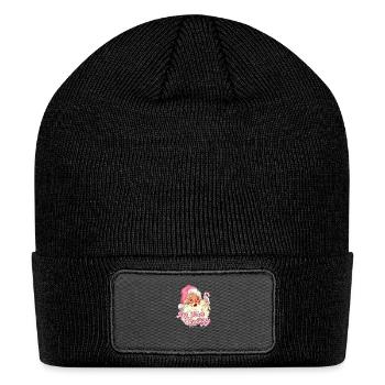 Retro Groovy Big Nick Santa Energy Pink Santa - Patch Beanie - black - Front