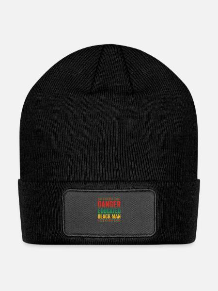 Danger Educated Black Man African American History - Patch Beanie - black