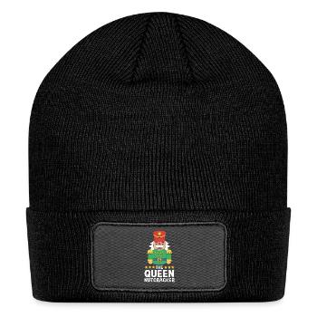 Christmas Holiday Toy Soldier Queen Nutcracker - Patch Beanie - black - Front
