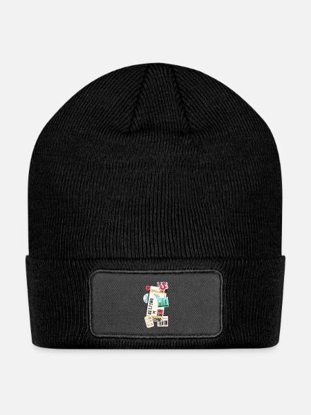 Beijing China Chinese Flag - Patch Beanie - black