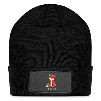 For Fox Sake 3 Animal Pun Joke Gift Gifts For Fox - Patch Beanie - black - Front