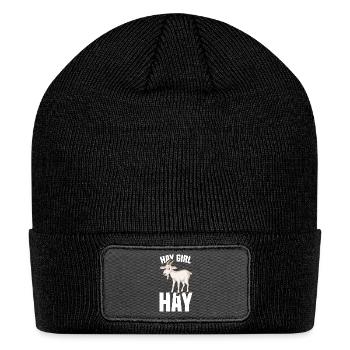 Hay Girl Hay - Fair Week - Nubian Goat Lover - Patch Beanie - black - Front
