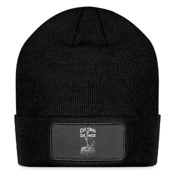 CNC Machinist Machinists Cut Clean Or Cut Twice - Patch Beanie - black - Front