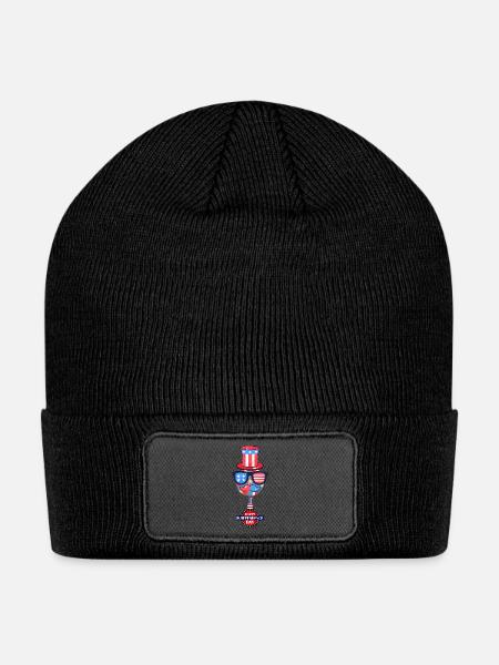 Popsicle Stars & Stripes 4th of July Independence - Patch Beanie - black