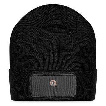 Trapper Rainbow Leopard Funny Trapper Appreciation - Patch Beanie - black - Front