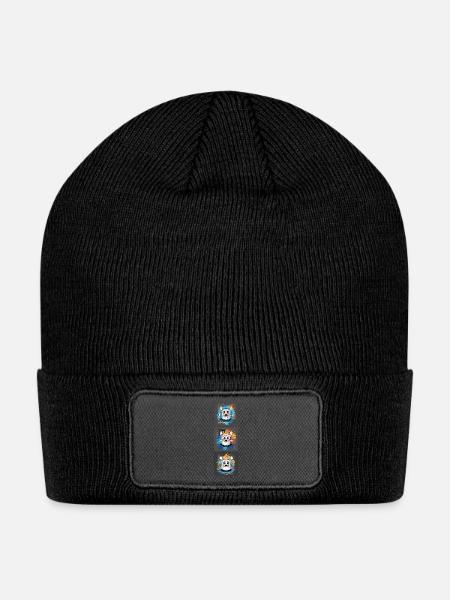 3 angry marshmallows on fire - Patch Beanie - black