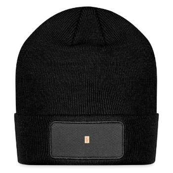 solid and plain prints - Patch Beanie - black - Front