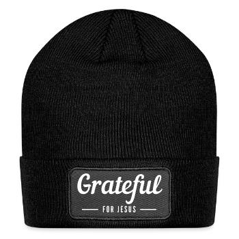 Grateful For Jesus - Patch Beanie - black - Front
