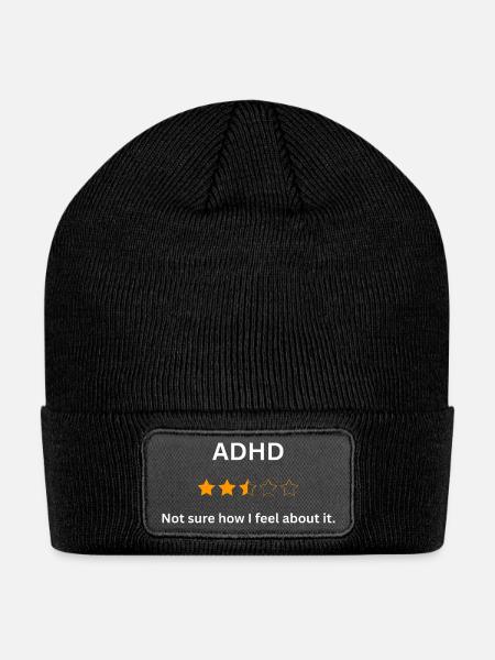 ADHD Review Shirt - Patch Beanie - black